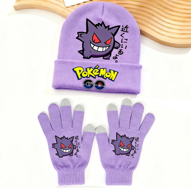 Детская-вязаная-шапка-с-изображением-покемонов-комплект-из-2-предметов-шапочки-с-изображением-Пикачу-перчатки-на-палец-костюмы-с-принтом-Генгар-вязаные-шапки-для-мальчиков-и-девочек-перчатки-в-подарок