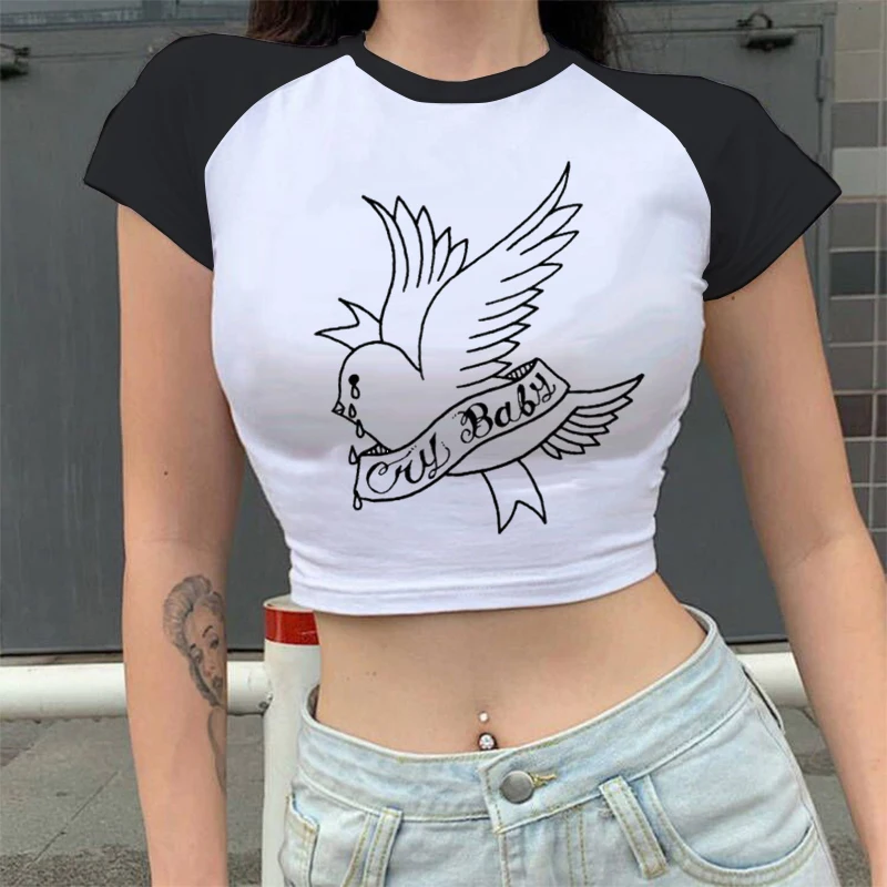 Lil Peep Summer Hip-hop Crop Tops Tshirt Women Harajuku Harajuku Couple Clothes Casual Top Aesthetic Streetwear Sexy Clothing