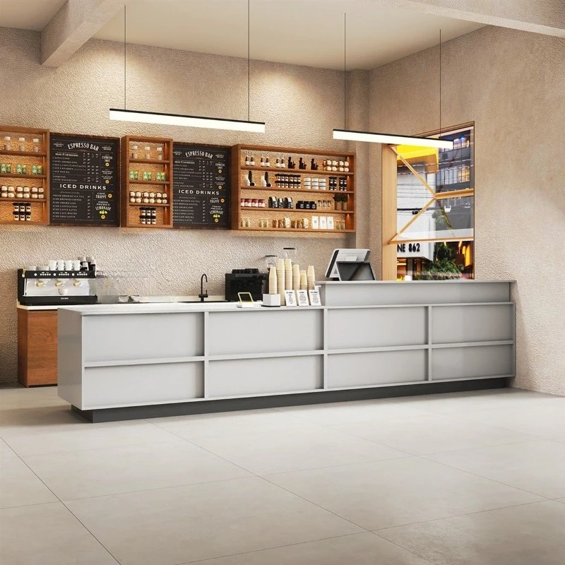 

Cafe corner bar checkout page milk tea cake shop front desk