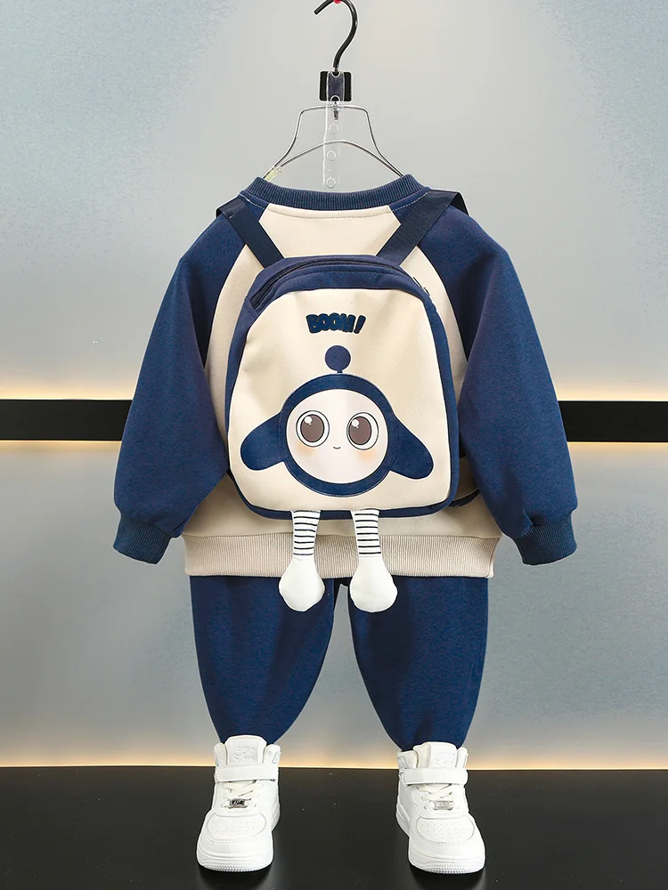 

Faionable Children's Clothing Set Spring Autumn Boy Girl Sweatirt Two-Piece Suit Cotton Blend Fabric Long Sve Long Pants