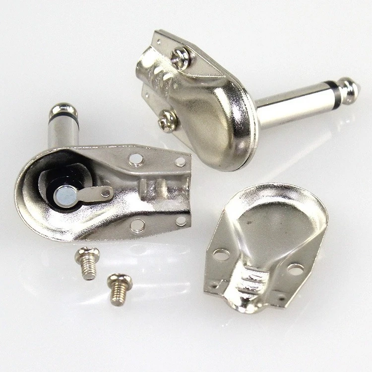 5‌pcs 90 Degree Right Angle 6.35mm Mono TS Jack, Solder-Type Microphone Plug, Gold-Plated Contacts Copper Core