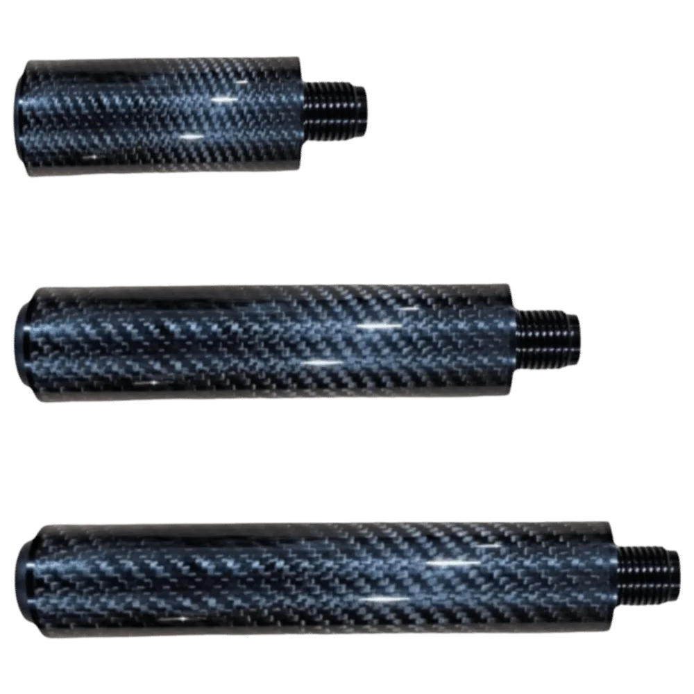 Carbon Fiber Billiard Cue Tips Lightweight Glossy Black Pool Cue Tips 3 Length Options Pool Cue Stick Extension for for CUETEC