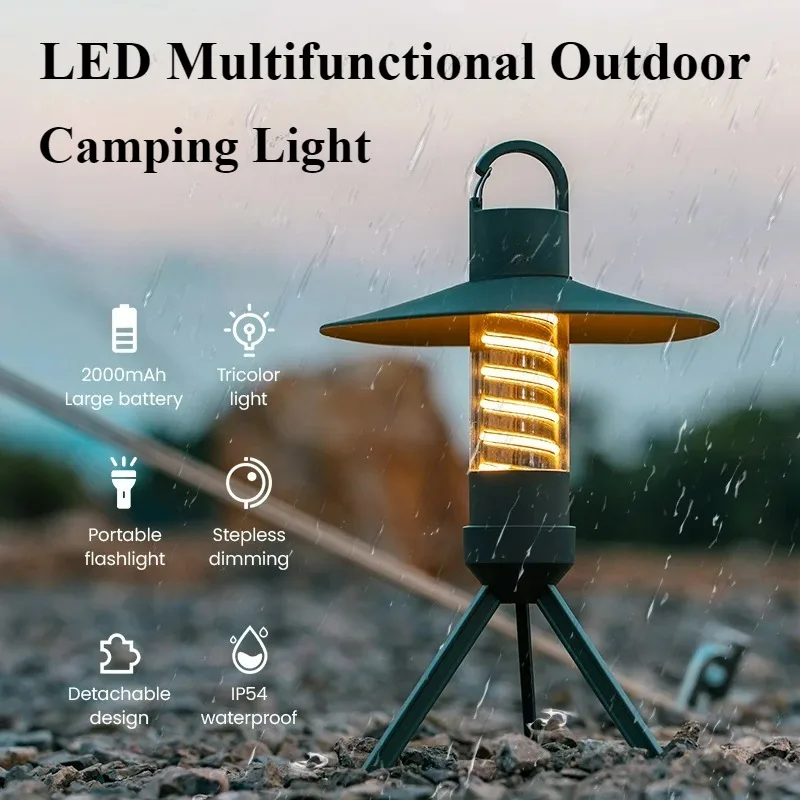 impermeavel recarregavel led camping light iluminacao portatil tenda multifuncional resistencia ultra longa emergencia 01