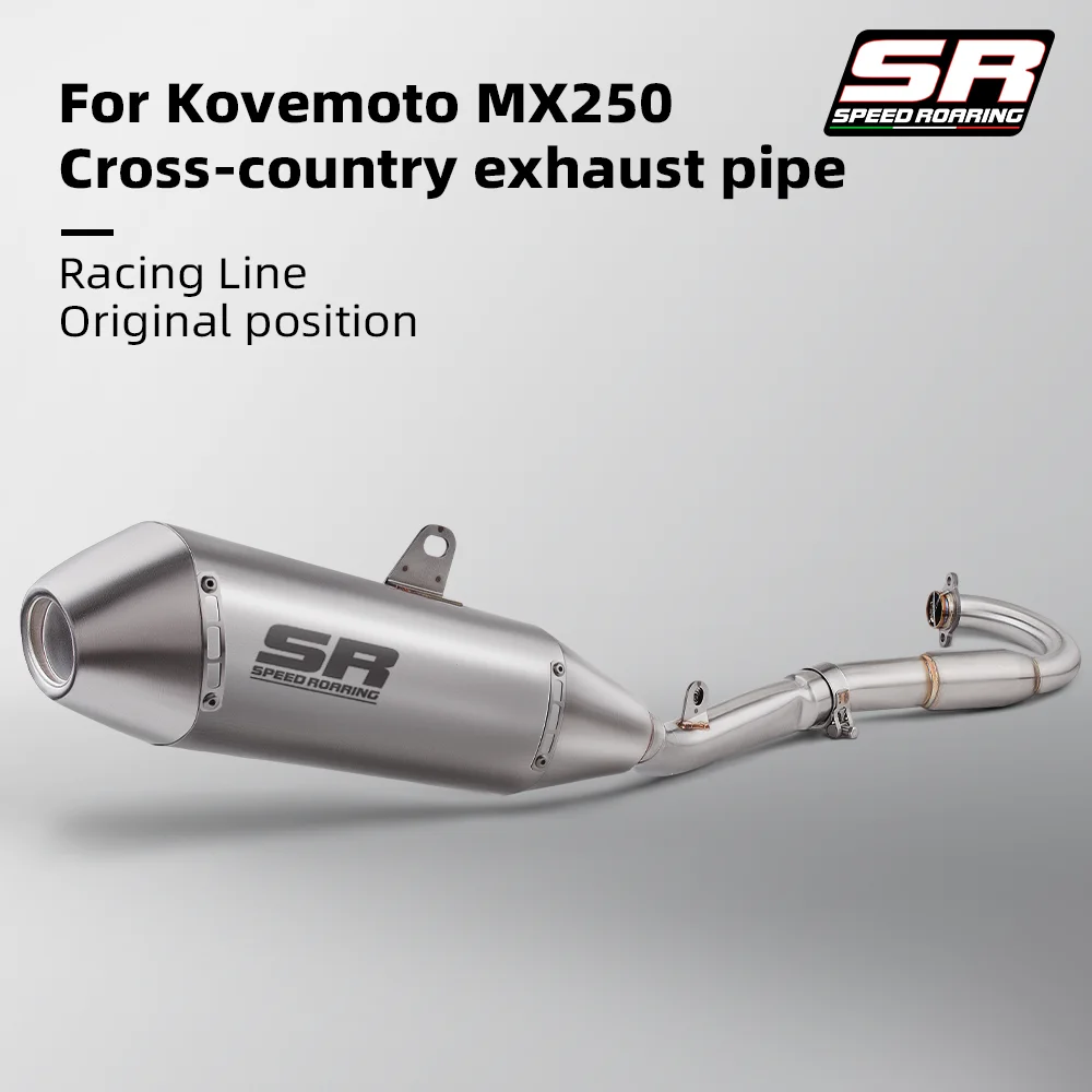 Stainless Steel Modified Header Exhaust Pipe Racing Line, Original Position Mount Fit for KOVE MX250 Cross Dirt Bike