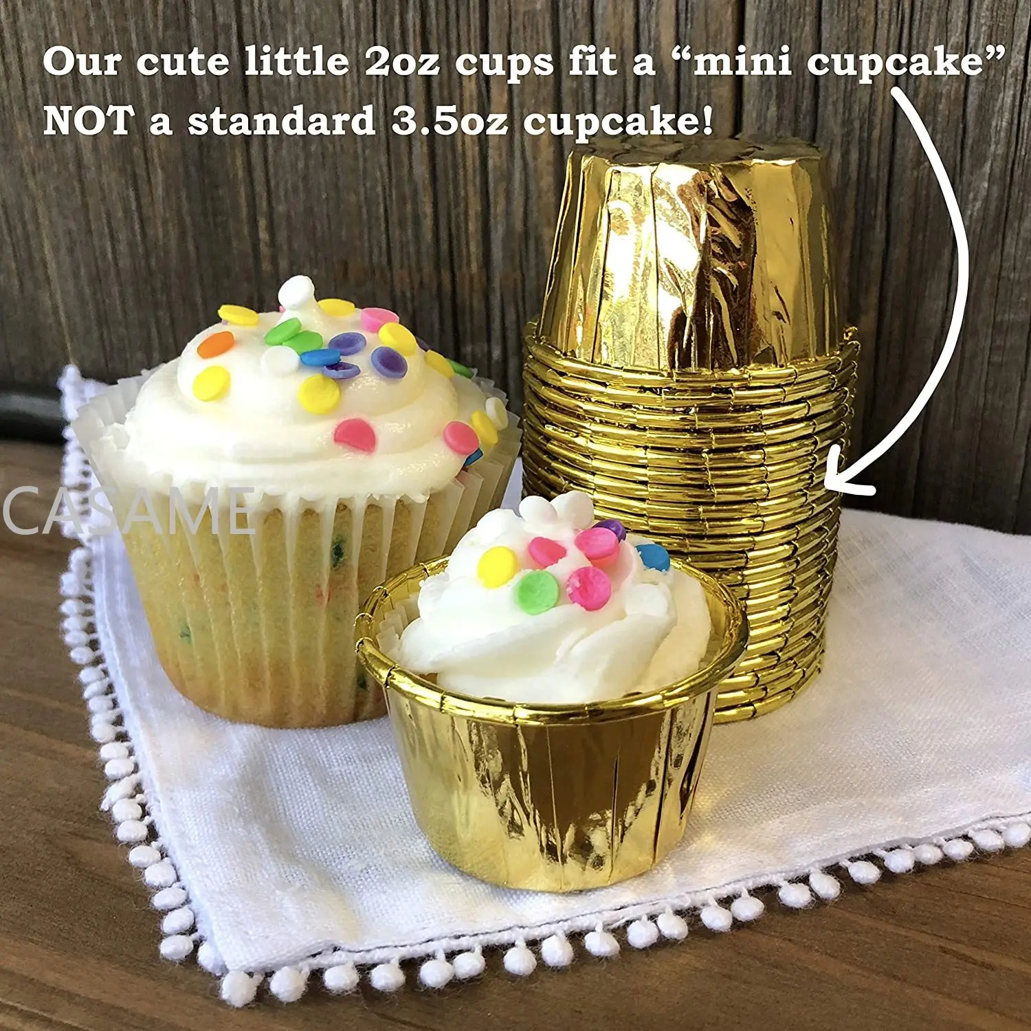 mini cupcake Foil Cupcake Wrapper Paper Gold Silver Cupcake Liner Baking Cups Tray Case Wedding Caissettes Muffin Cupcake