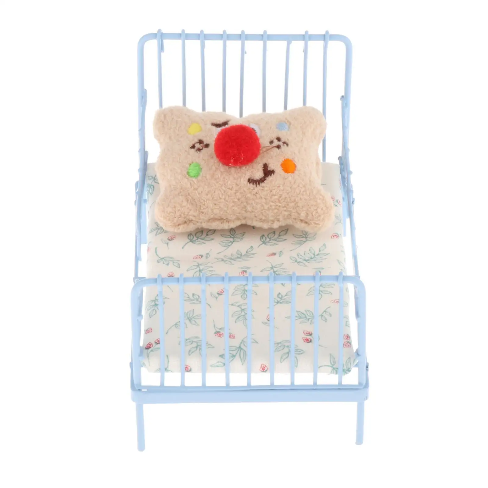 1:12 poppenhuis miniatuur bed poppenhuis meubilair bloemtak delicaat poppenhuis miniatuur poppenhuis bed voor kinderkamer