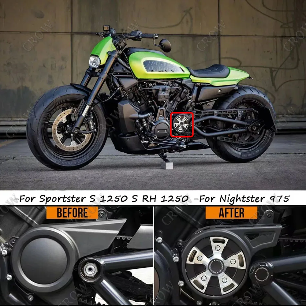 

Для Sportster S 1250 S RH 1250 Nightster 975 2021 2022 мотоциклетная задняя левая Звездочка приводной шкив защита двигателя