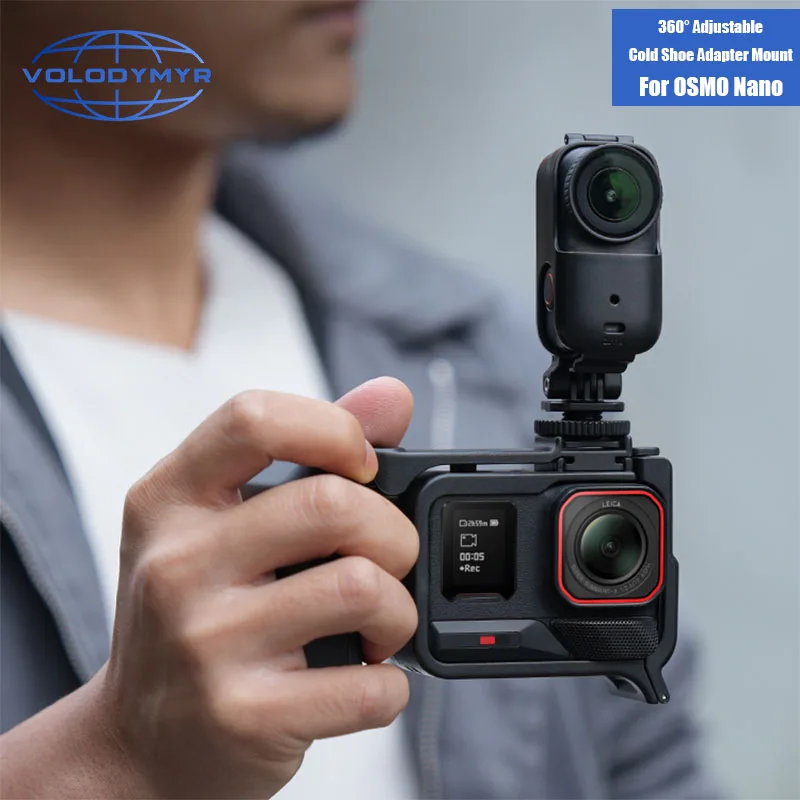 

VOLODYMYR 360° Rotation Adjustable Cold Shoe Mount for DJI Osmo Nano Holder Adapter Bracket for Camera Hot Shoe Adapter Parts