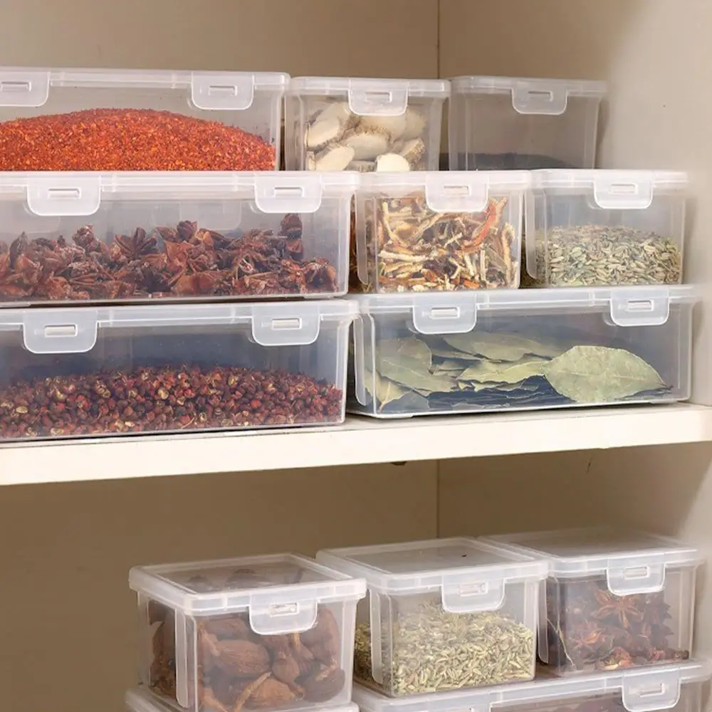 กล่องปรุงรส Sub บรรจุภัณฑ์กล่องเก็บเครื่องเทศปิดผนึกโปร่งใสจัดเก็บอุปกรณ์ครัว Home Decor ประหยัดพื้นที่