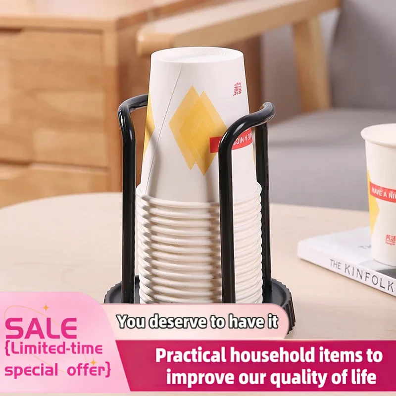 1pcs Luxury Disposable Cup Storage Holder Water Tea Cups Dispenser Rack Shelf with Longer Stick Mug Display Stand Home Organizer