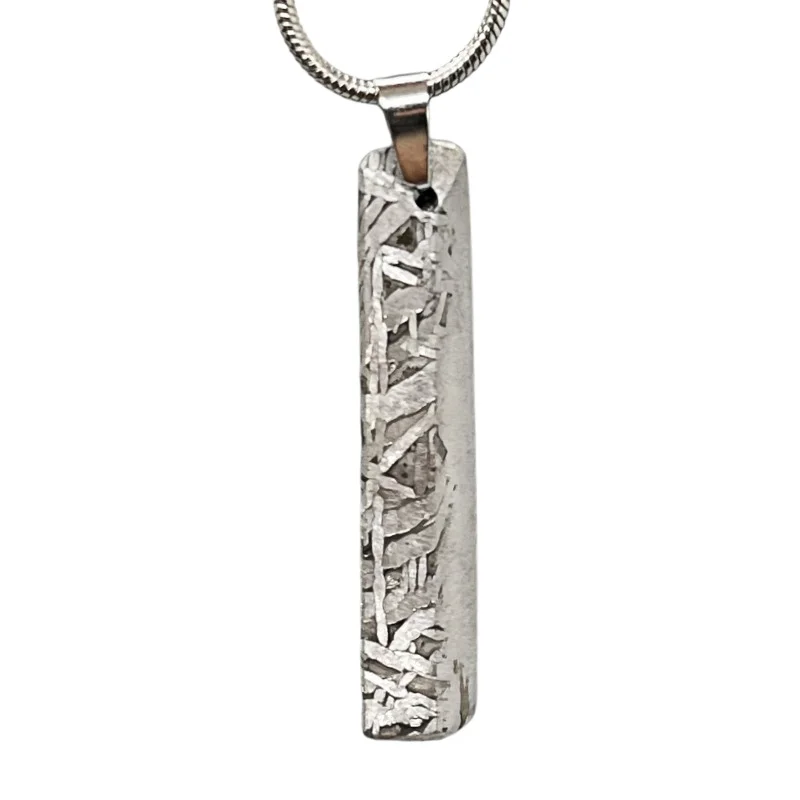 Natural Muonionalusta Meteorite Long Bar Pendant Genuine Meteorite Widmanstätten Pattern Hand Polished Necklace Pendant LK624