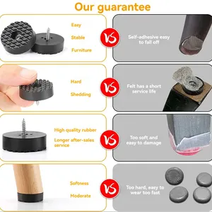 Weiche Gummi -Laufbänder für Möbel, Couchtisch, Sofa, erhöhter Höhe der Höhenstuhl, Anti -LIDEN, 32 PCS 8 Hauptverkäufe erhöhen mobile Füße - №2
