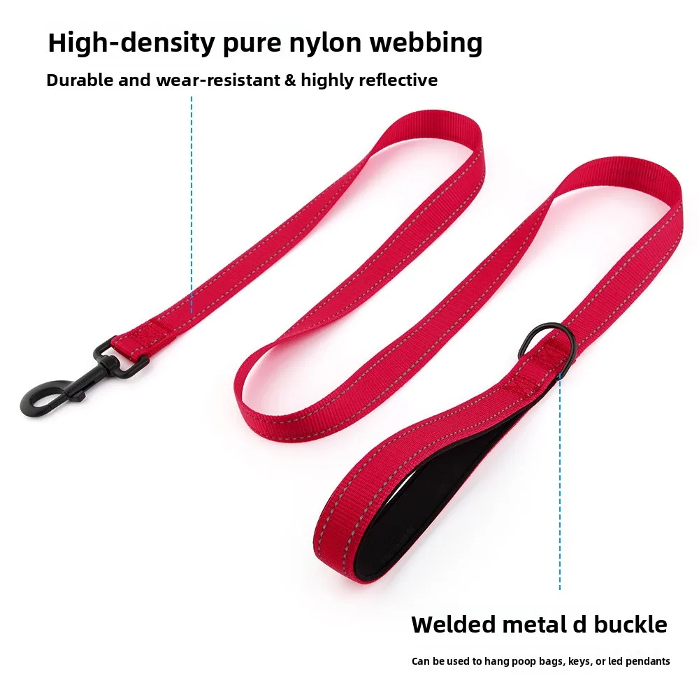 Bestselling Reflective Thread Nylon Dog Leash, Thickened Pet Walking Rope for Small, Medium and Large Dogs for Outdoor Use