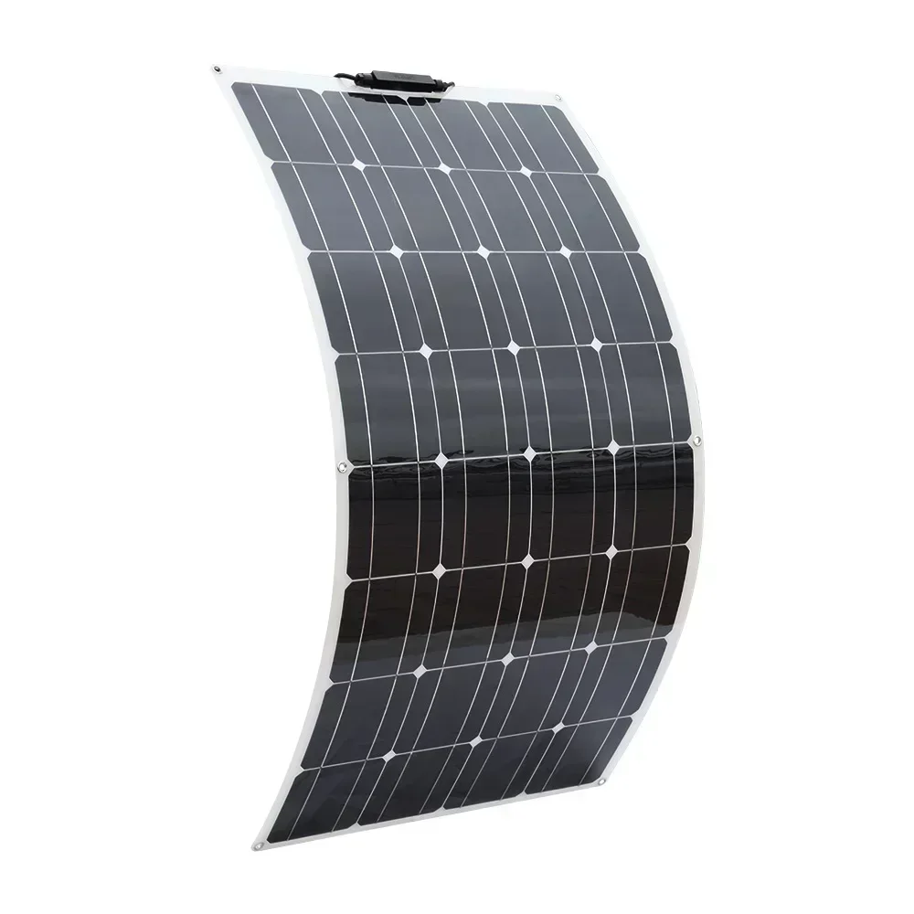 100w 200W 300W 400W 1000w Flexible Solar Panel Efficiency Cell DIY Module PV 12v Battery RV Boat Yard Power Charge