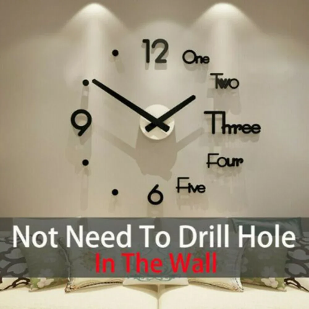 Reloj de pared 3d de cuarzo Diy grande autoadhesivo especial, reloj de pared grande para sala de estar, pegatinas de espejo, diseño moderno, decoración para el hogar y el dormitorio