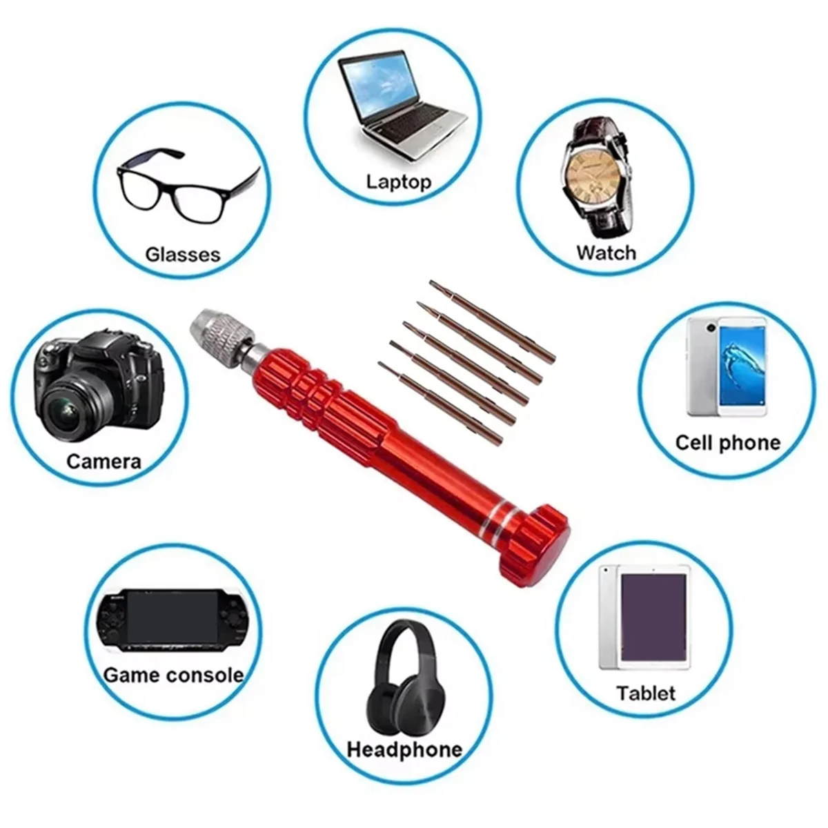 

ABNJ Multifunctional 5 in 1 Screwdriver Set Disassembly Screwdriver Slotted Computer Glasses Maintenance