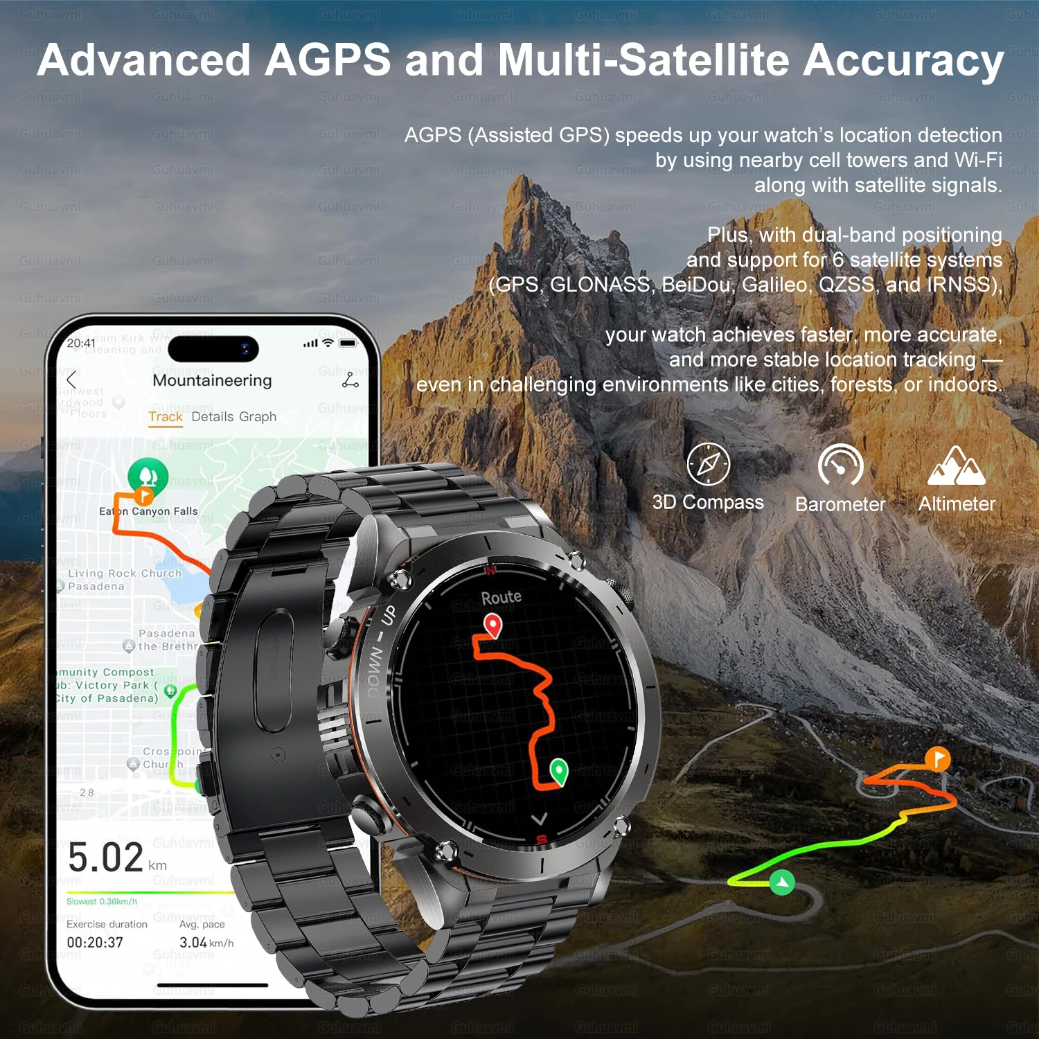 2025 nouveau pour Xiaomi GPS montre intelligente 730mAh batterie 6-satellite GNSS 10ATM boussole étanche 170 + Sport moniteur de santé Smartwatch