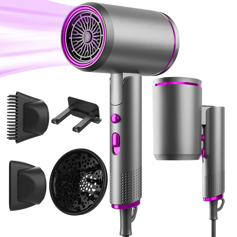 New Foldable Hair Dryer with Negative Ion Hair Care, High Wind Speed Drying, Household Hair Salon Special Blow Nozzle Hair Dryer