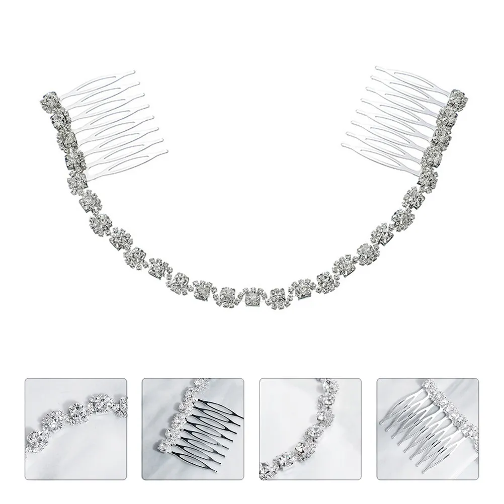 

1Pcs Crystal Hair Comb Elegant Bridal Wedding Hair Accessory Silver Tone Hairpin for Bridesmaids Prom Formal Events