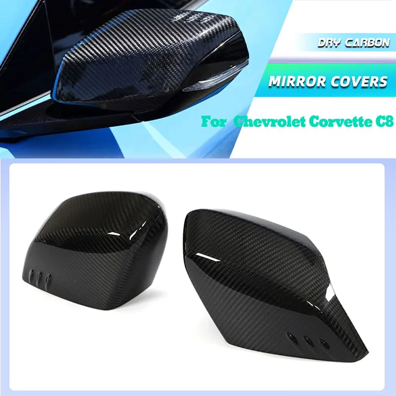 Prepreg Dry Carbon Car Rear View Mirror Covers Caps for Chevrolet Corvette C8 Stingray 2020-2024 Add On Side Mirror Shells Kits