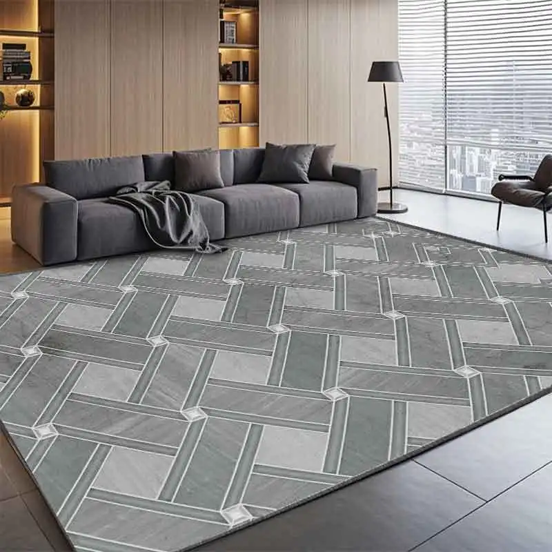 NONE Moderne leichte Luxusteppiche für Wohnzimmerdekoration, abstrakter Teppich, großes Schlafzimmer, Lounge-Teppiche, 300 x 400, Couchtischmatte, rutschfest 4