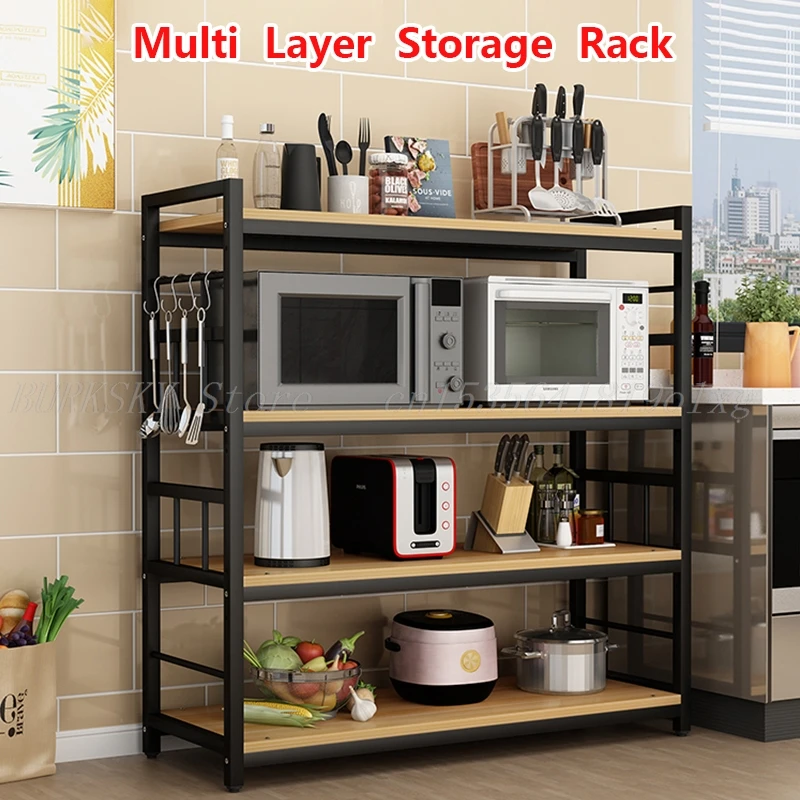 Kitchen Furniture Shelves Floor Organizers Storage Shelf Kitchen Storage And Organization Rack Household Microwave Oven Rack