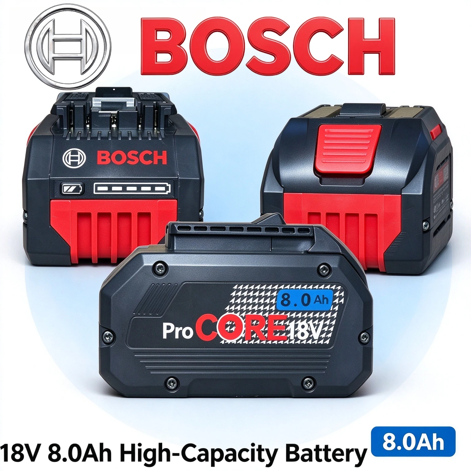 NEW Original Bosch 18V 8.0Ah Smooth Discharge Li-ion Battery BAT620 GDS18V GWS18V,Impact Driver Tool with Linear Power Delivery