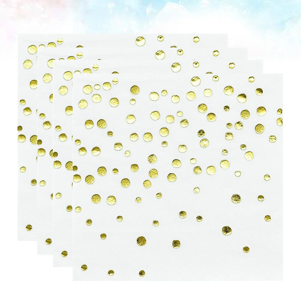 100 قطعة من المناديل الورقية المميزة لحفلات الزفاف وأعياد الميلاد وحفلات العشاء المطبوعة مناديل ورقية لامعة