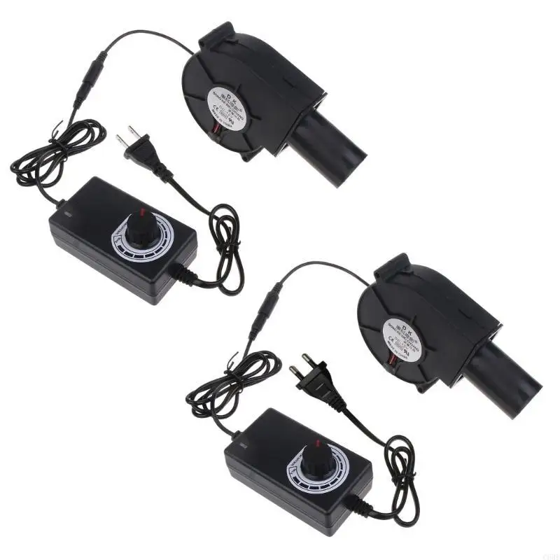

BBQ Fan Cooking Camping Blower Charcoal Starter 12V 2A Stove Fans High Air Volume Adjustable Speed 5500RPM