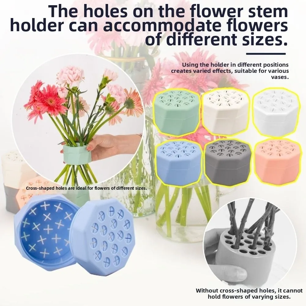 Reusable Spiral Ikebana Stem Holder Flexible Rotatable Silicone Blossom Grid Soft Waterproof Flower Arrangement Holder