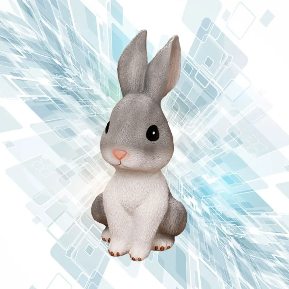 Resin Rabbit Decoration for Home, Office, Cafe, Nursery – Chic Bunny Figurine, Sophisticated Animal Home Decor