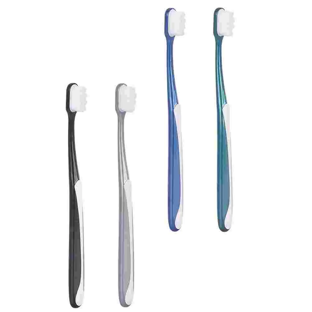 4 Pcs Soft Toothbrush Adults Cleaning Care Practical Toothbrushes Fur Travel Handheld