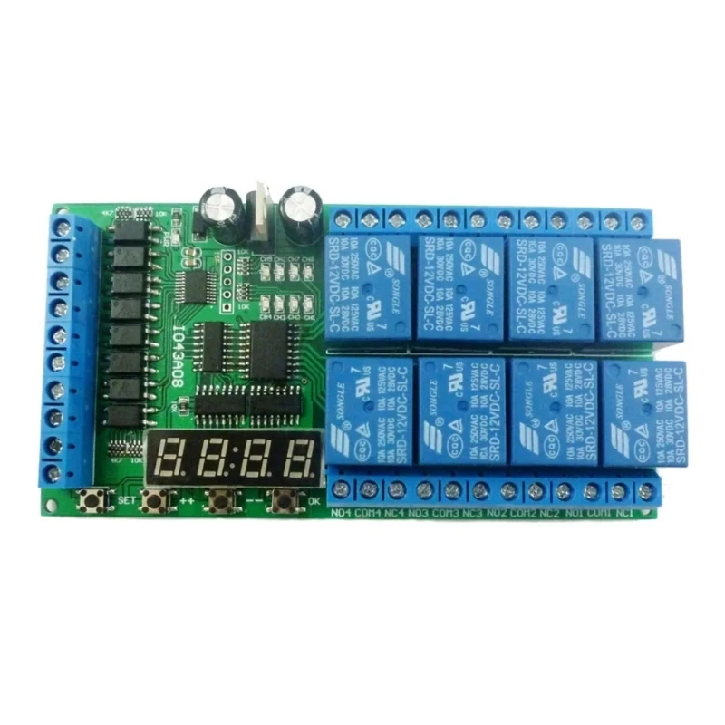 

8CH Multifunction LED Timer Delay Relays Board Time Switches Timing Loop Interlocks