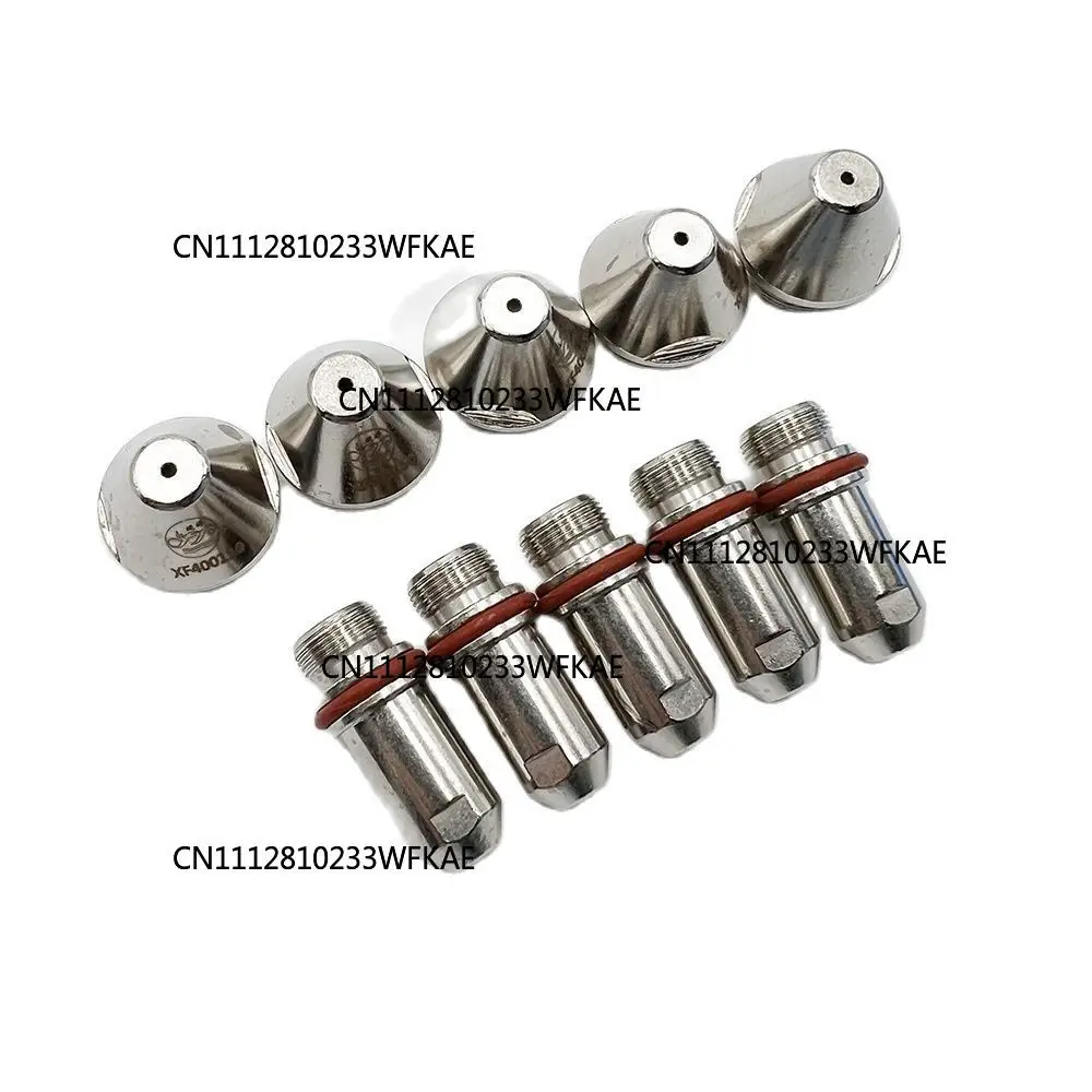 5pcs 400100 Electrode And 5pcs Nozzle For WULIAN FY-XF400H XF-400 FY-XF400 FY400 A400 Plasma Cutter Cutting Torch Consumables