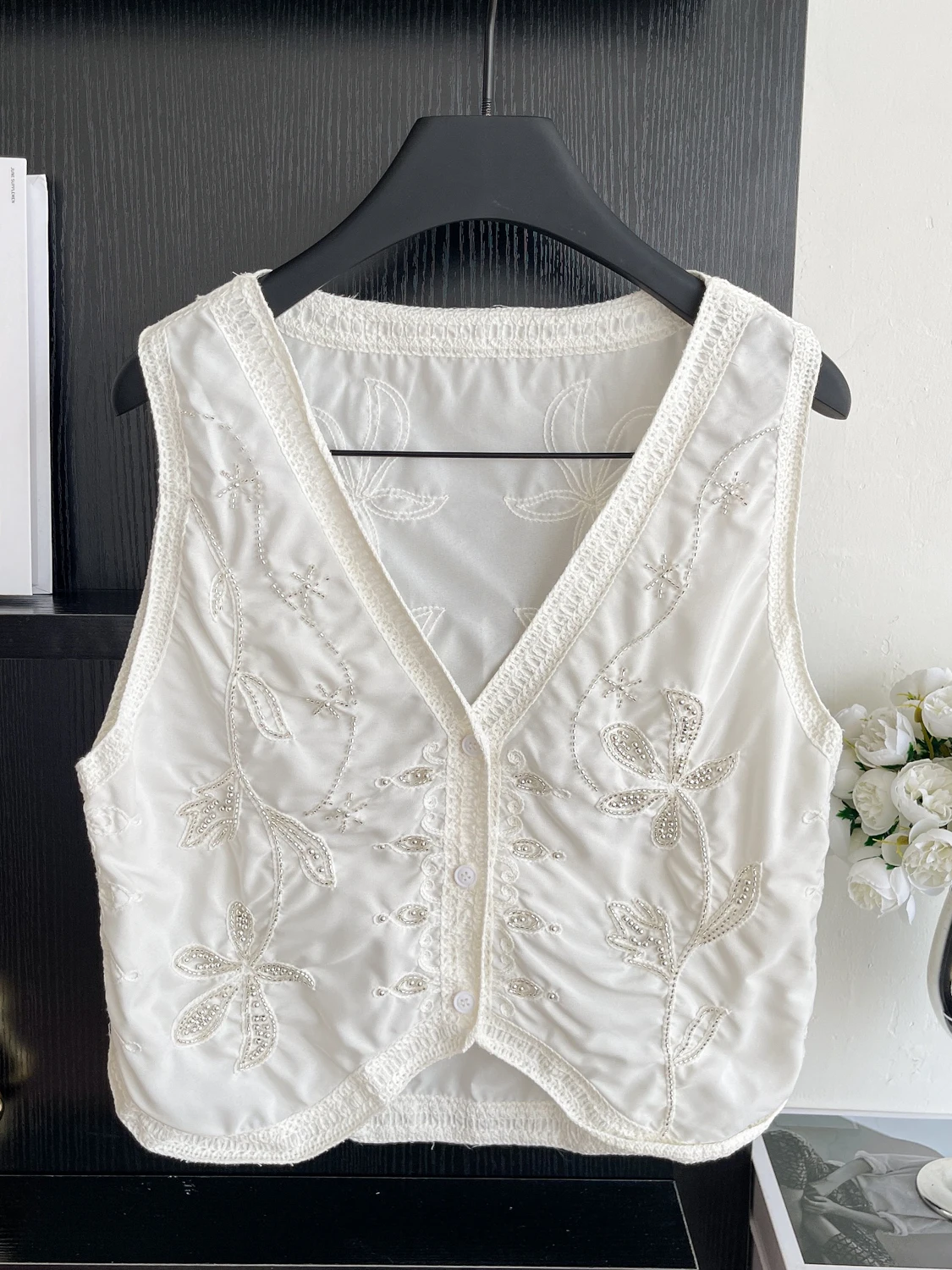 

Retro Ethnic Sle Women's ort Svel irt V-Ne Heavy Embroidery Design Summer Faionable Top Commute Friendly Pure...