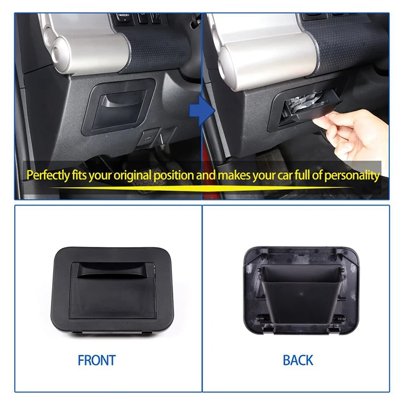 Caja de almacenamiento de fusibles de consola central para Toyota FJ Cruiser, asiento del conductor, ABS, contenedor de monedas, almacenamiento interior, 2007-2021