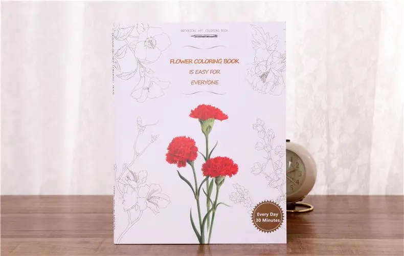 الإصدارات الصينية والإنجليزية من كتاب تلوين الزهور للفصول الأربعة، كتاب تلوين لتخفيف التوتر للبالغين، صورة جرافيتي