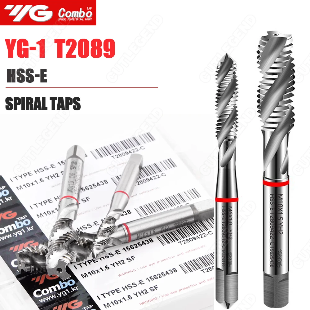 YG-1 T2809 Combo HSS-EX Spiral Tap M3 M4 M5 M6 M8 M10 M12 M16 M18 M20 M27 M30 Processing for Cast Iron Steel Stainless AL Etc. 