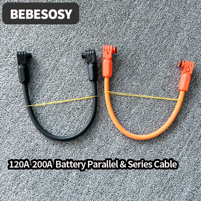 

Household Connector 120A 200A Parallel Series Connection Battery Connector 35cm 50cm 65cm 100cm Cable Terminal Plug Copper Core