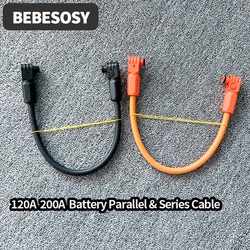 Household Connector 120A 200A Parallel Series Connection Battery Connector 35cm 50cm 65cm 100cm Cable Terminal Plug Copper Core