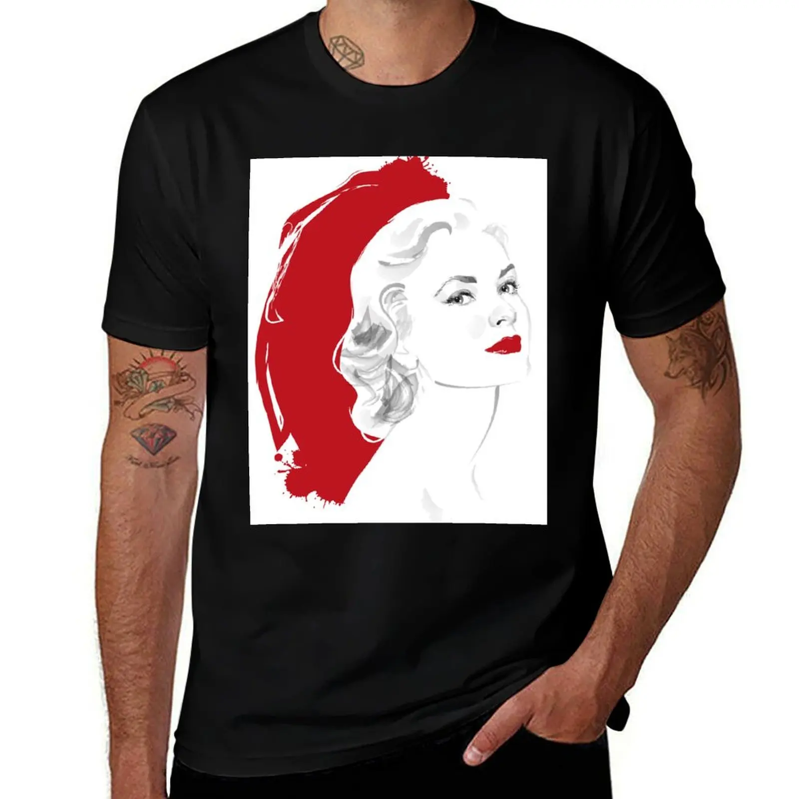 

Red Grace T-Shirt cotton t shirt man black cotton t-shirt plain for man package