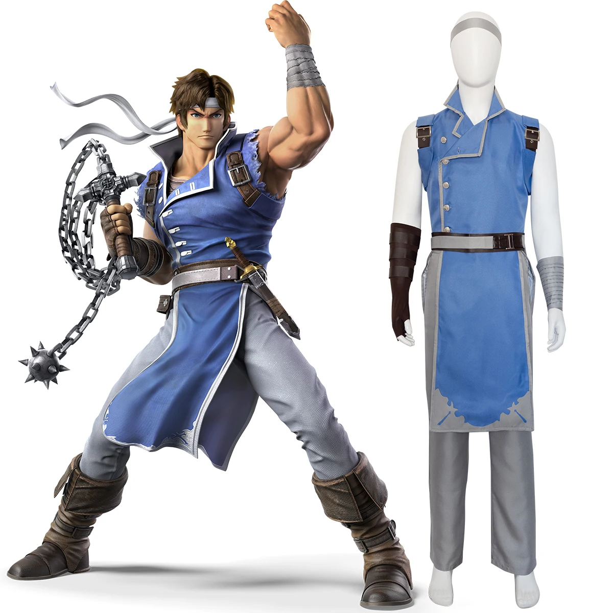 EN STOCK Castlevania cazador de vampiros Richter Belmont disfraz de Cosplay traje de juego de lucha