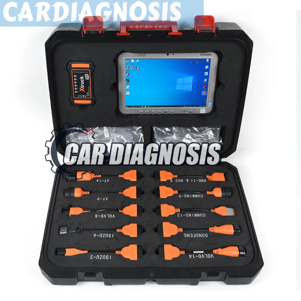 XTRUCK Y009 Multiple brand engineering machinery truck construction excavator diagnostic tool+FZ-G1 tablet FULL SET