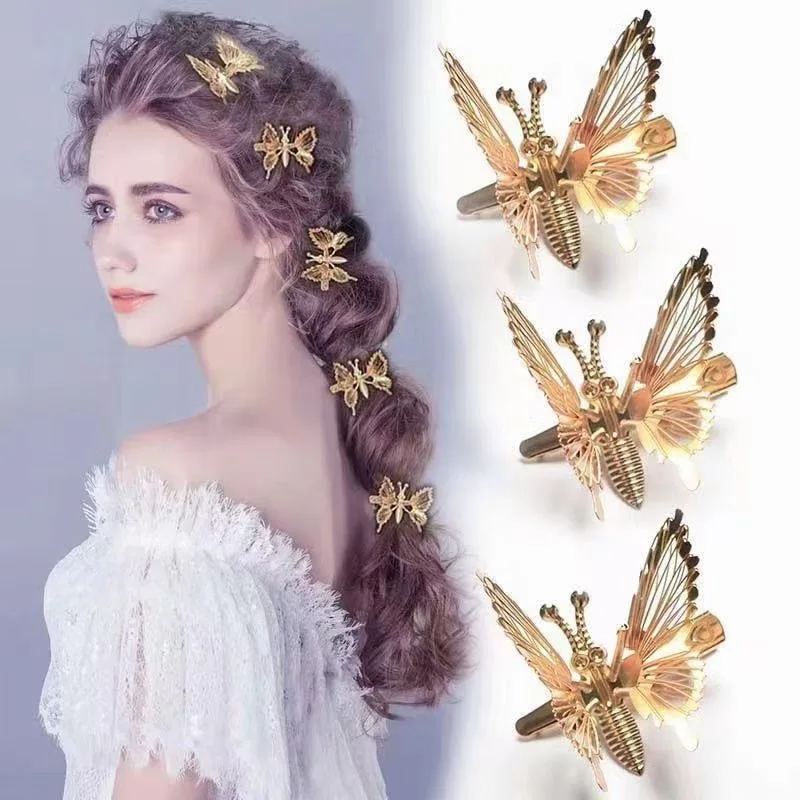 

Metal Gold Hollow Butterfly Hairpins for Women Girls Hair Ornaments Clip Barrette Headbands Fashion Hair Styling Accessories New