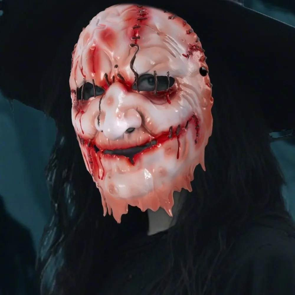 

Blood Scar Halloween Witch Mask Cosplay Masquerade Dark Forest Mask Old Man Face Facepiece Scary Killer Devil Mask