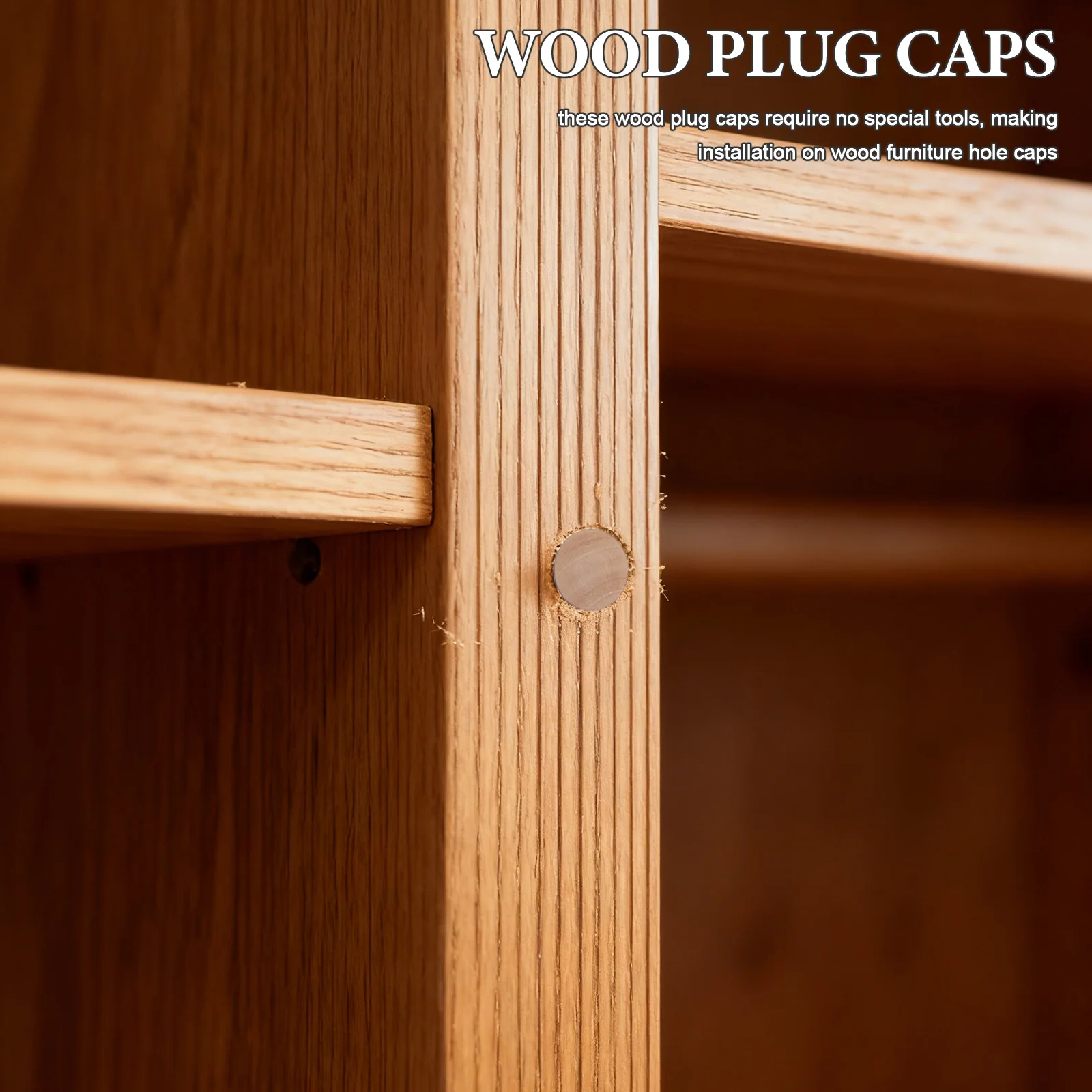 

500Pcs Tapered Wood Plugs for Screw Holes Decorative Cabinet Shelf Hole Covers Natural Woodworking DIY Finish Paintable Bung