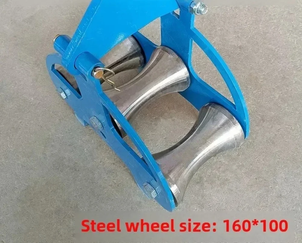 

Трехколесный направляющий ролик из легированной стали с нейлоновым покрытием для использования на скважинах и в строительстве