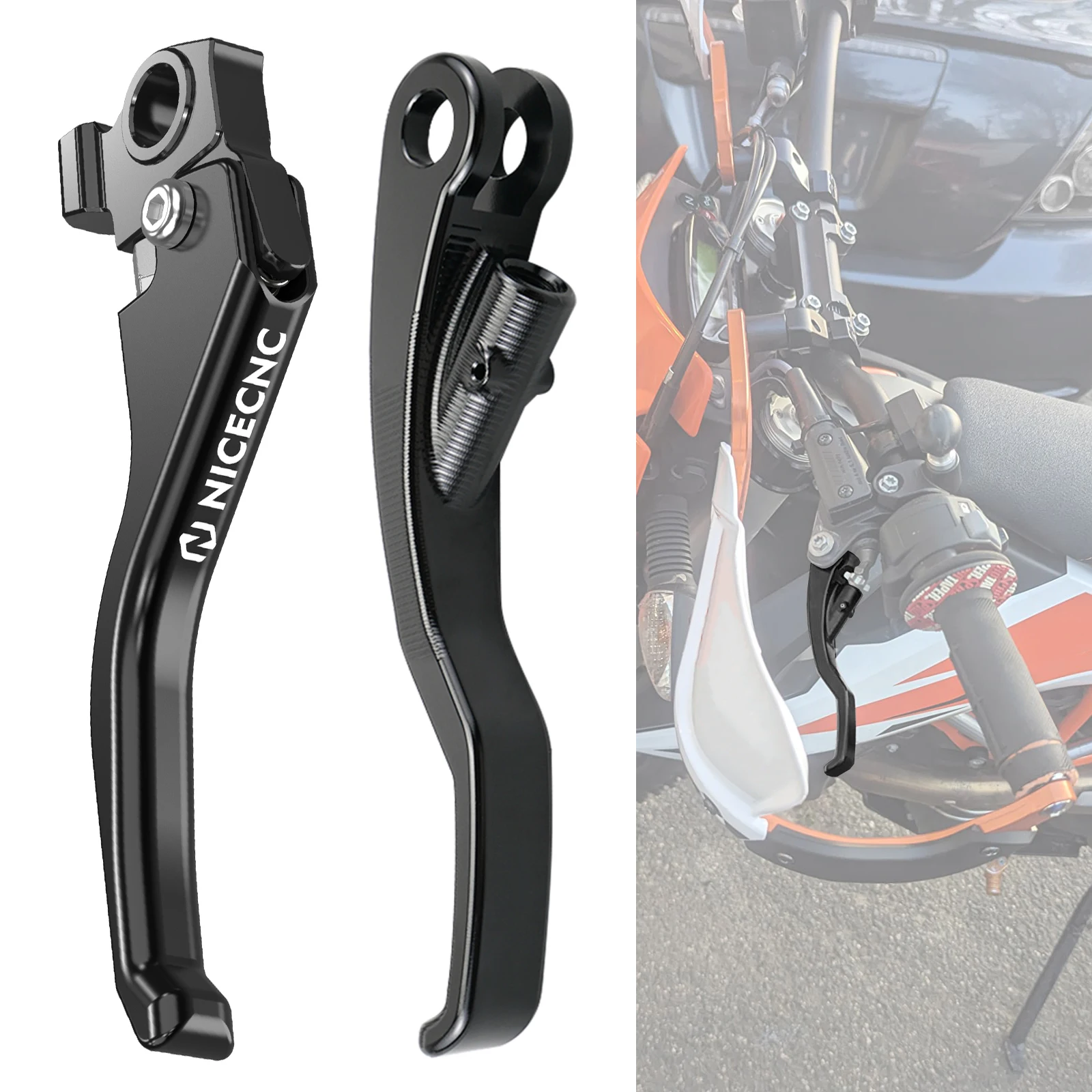 NICECNC palanca de freno de embrague corta de motocicleta para KTM 690 SMC R 690 SMCR 690 Enduro R 2014-2023 Husqvarna 701 SM 701 Enduro 16-23
