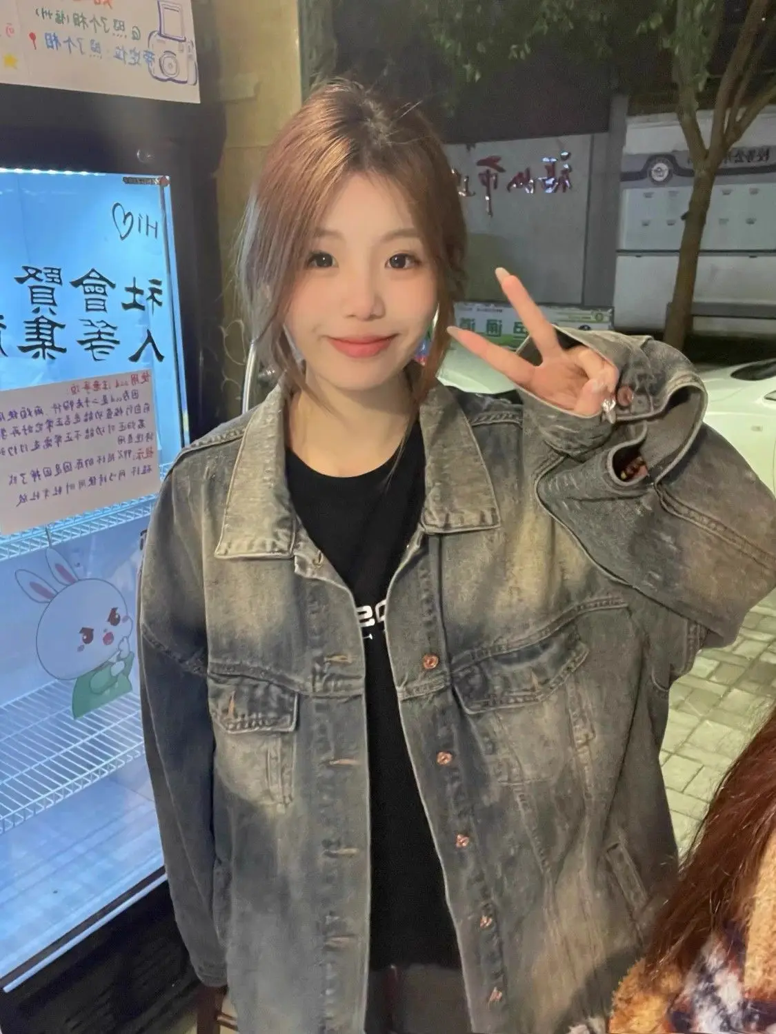 

Denim Coat Turtleneck Single Breasted Full Womens Spring Velvet Gentle Romantic Raglan Balloon Sleeved Spliced O-Neck Festival