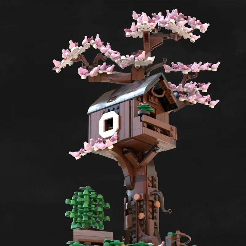 658 pz MOC Casa sull'albero Iconizzato Modello Building Blocks Architettura Assemblare Educazione fai da te Regali di Natale Giocattolo di mattoni Compleanno per bambini